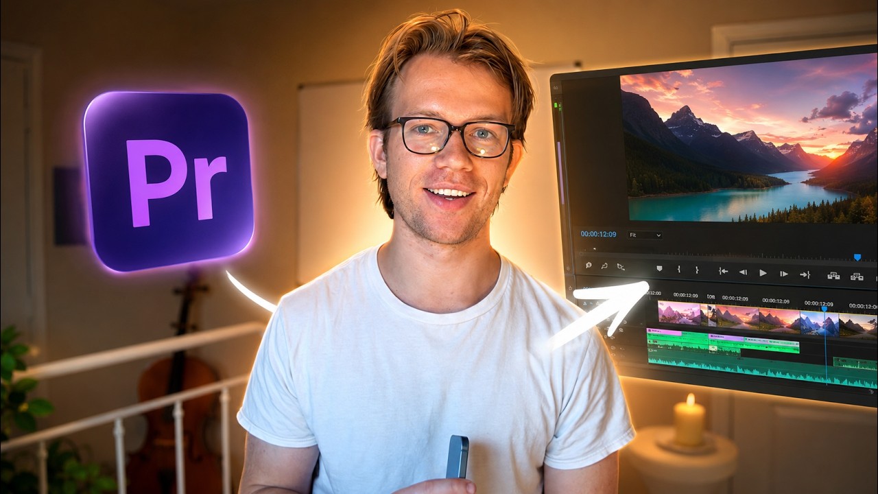 Jack beside a video editing timeline